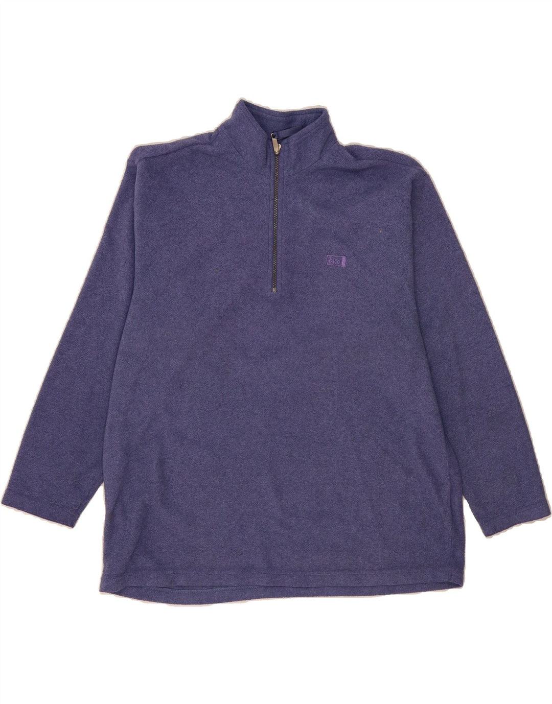 PACO Mens Zip Neck Fleece Jumper Medium Navy Blue Polyester Vintage Paco and Second-Hand Paco from Messina Hembry 