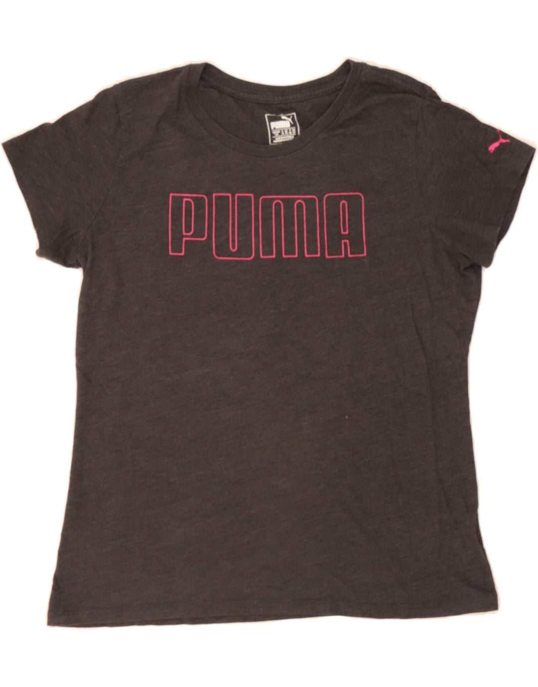 PUMA Womens Graphic T-Shirt Top UK 14 Large Grey Vintage Puma and Second-Hand Puma from Messina Hembry 
