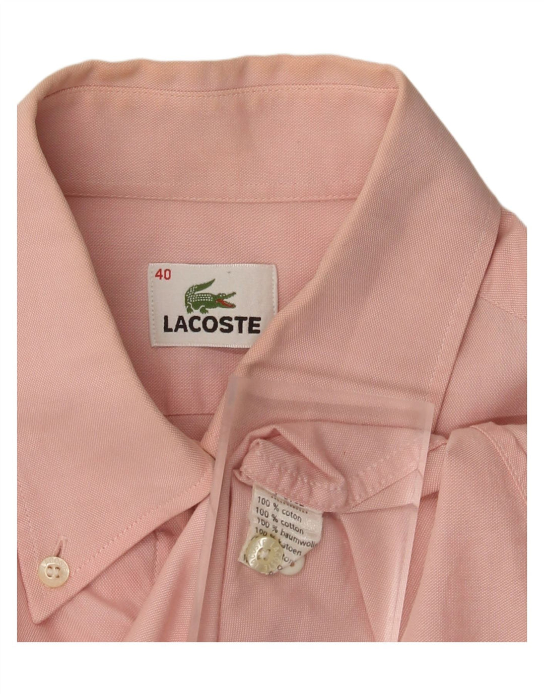 Мужская рубашка Lacoste, размер 40, средний розовый хлопок, размер 40