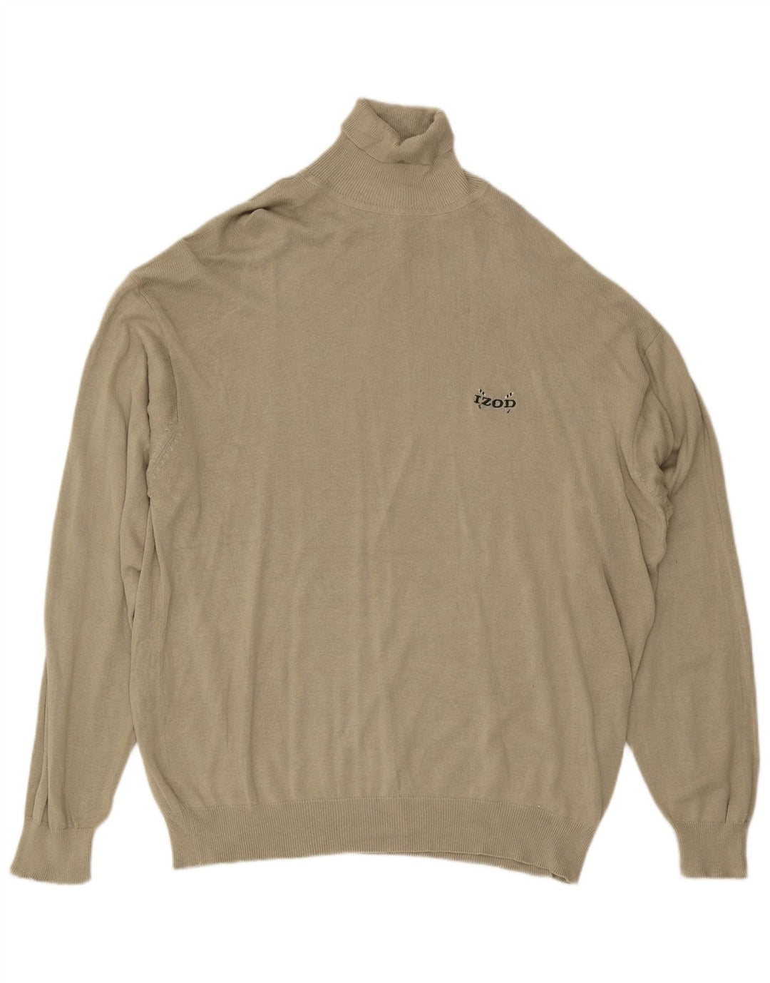 IZOD Мужской джемпер с высоким воротником, свитер XL, цвет хаки, хлопок