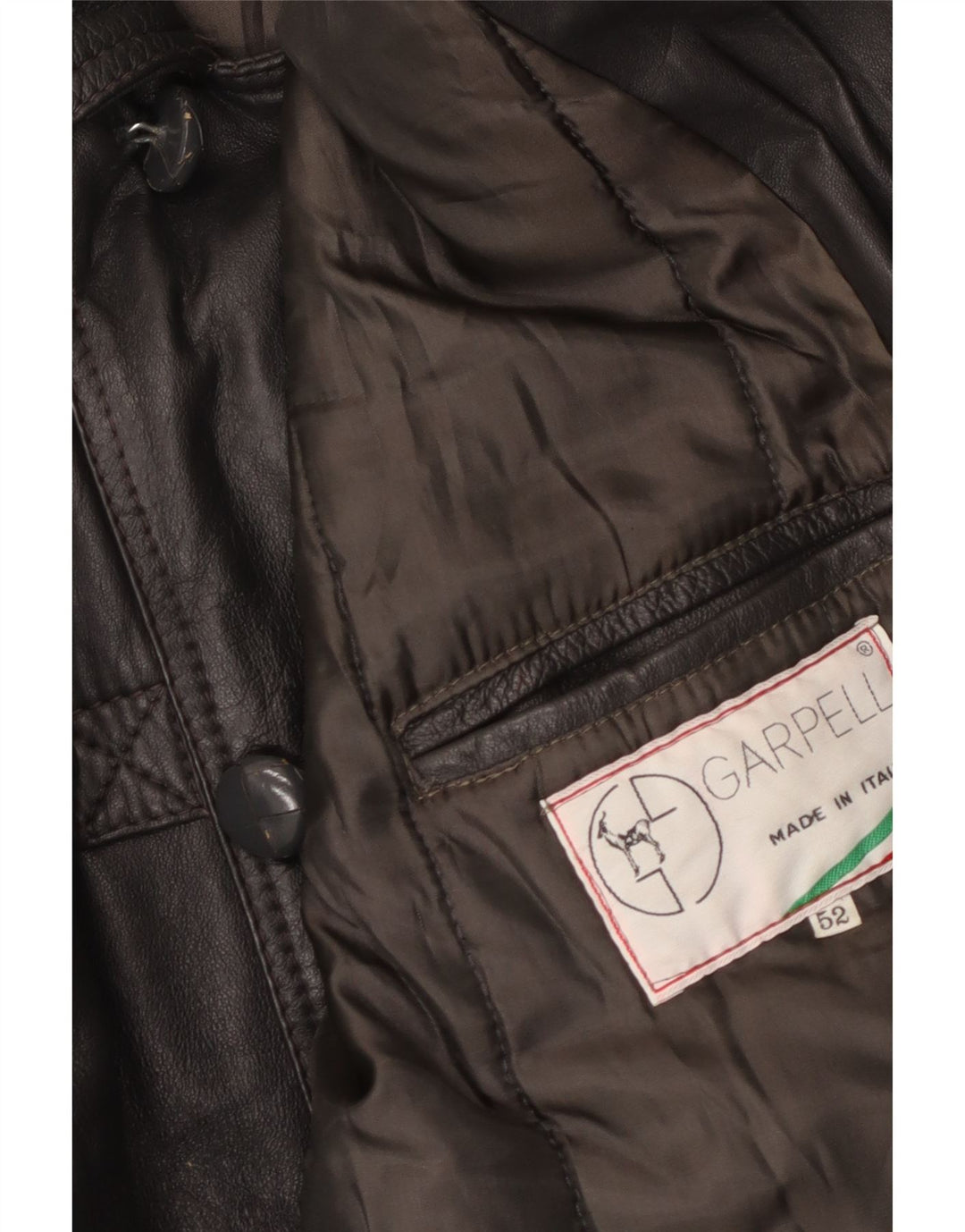 Винтажная мужская кожаная куртка IT 52 XL Серая