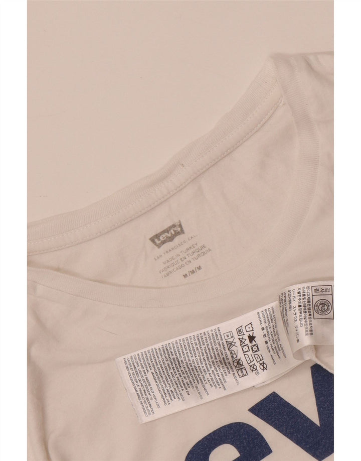 Мужская футболка с рисунком LEVI'S, средний размер, белый хлопок, хлопок