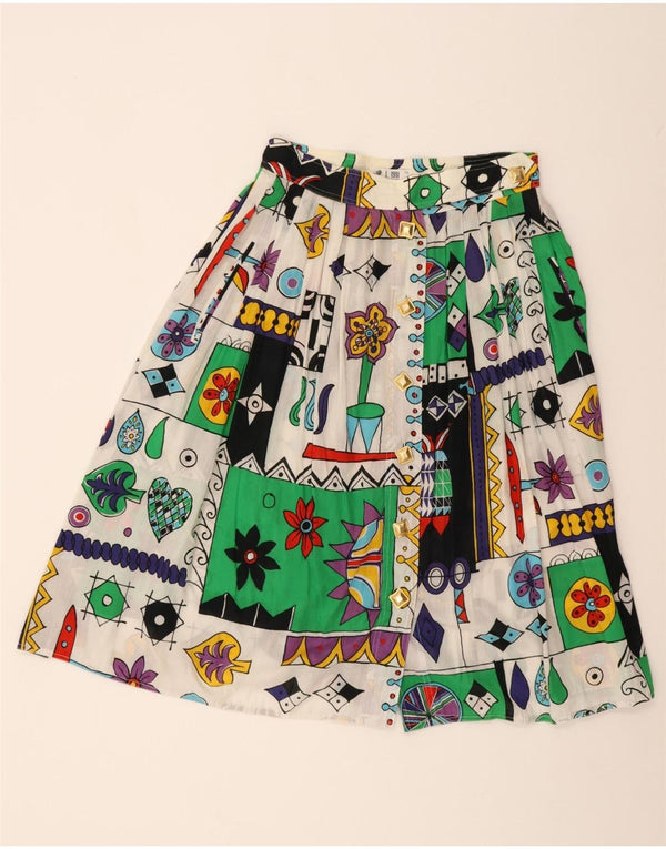 Винтажная женская плиссированная юбка IT 46, большая W30, разноцветная пэчворк