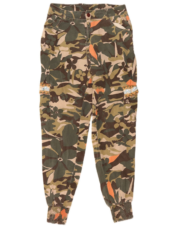 Женские брюки карго Desigual EU 38 Medium W29 L29, зеленый камуфляж