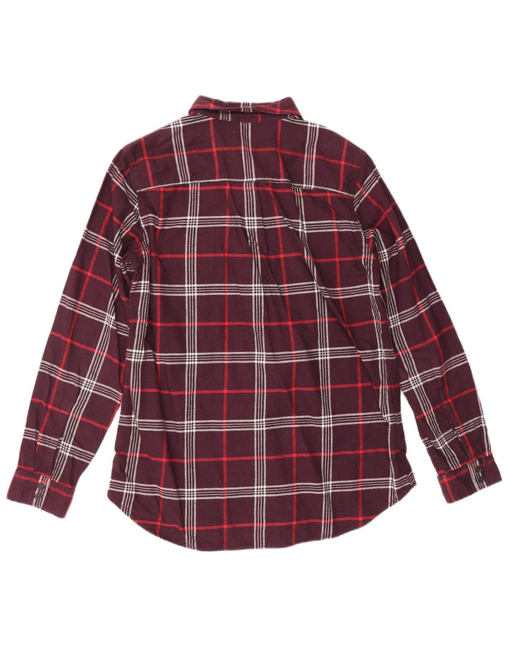 Женская фланелевая рубашка классического кроя EDDIE BAUER UK 14, средний бордовый цвет в клетку