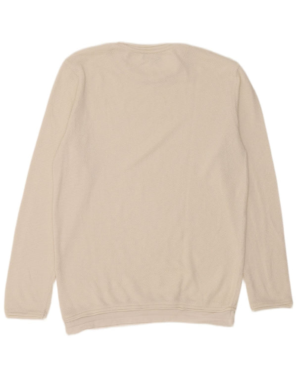 Zara Mens Crew Neck Jumper Sweater Large White