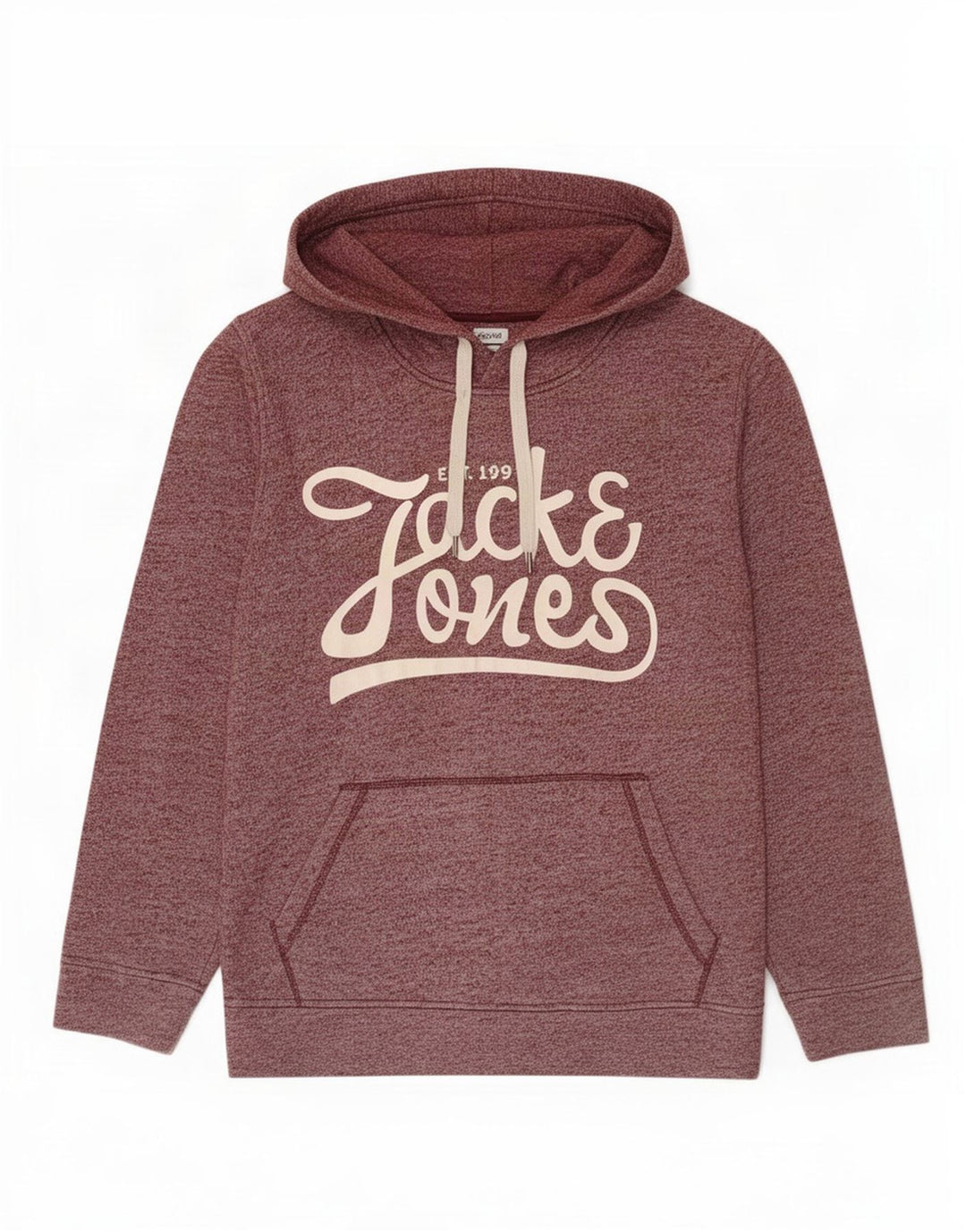 Мужской джемпер с капюшоном Jack & Jones с рисунком, средний бордовый полиэстер с крапинками