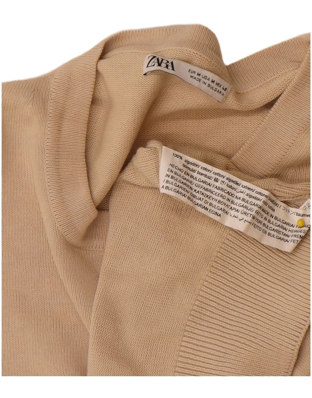 Мужская майка-майка Zara среднего бежевого цвета, хлопок