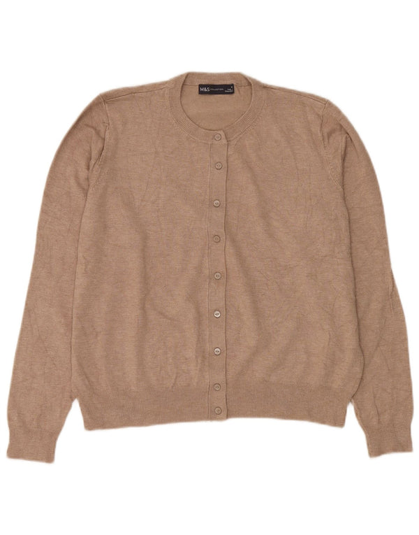 Женский укороченный кардиган MARKS & SPENCER UK 18 XL, бежевый, вискоза