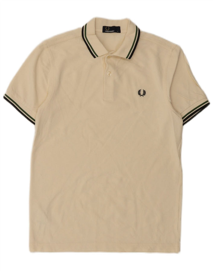 Мужская рубашка-поло Fred Perry, маленький белый хлопок