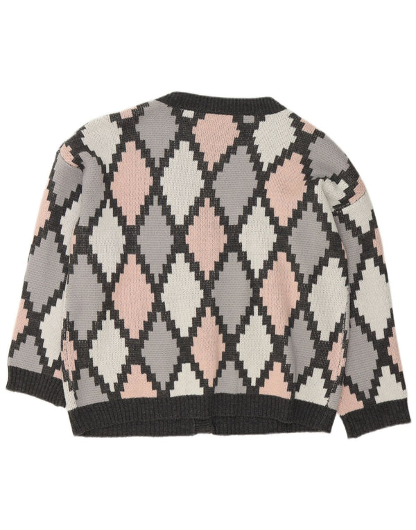 Женский кардиган Shein UK 18 XL Серый аргайл/бриллиантовый акрил