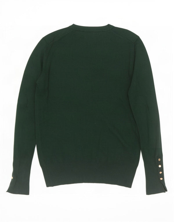 Женский джемпер с круглым вырезом Zara UK 12, средний зеленый вискоза