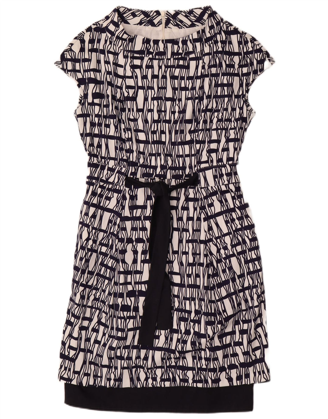 VINTAGE Womens Sheath Dress UK 12 Medium Navy Blue Striped