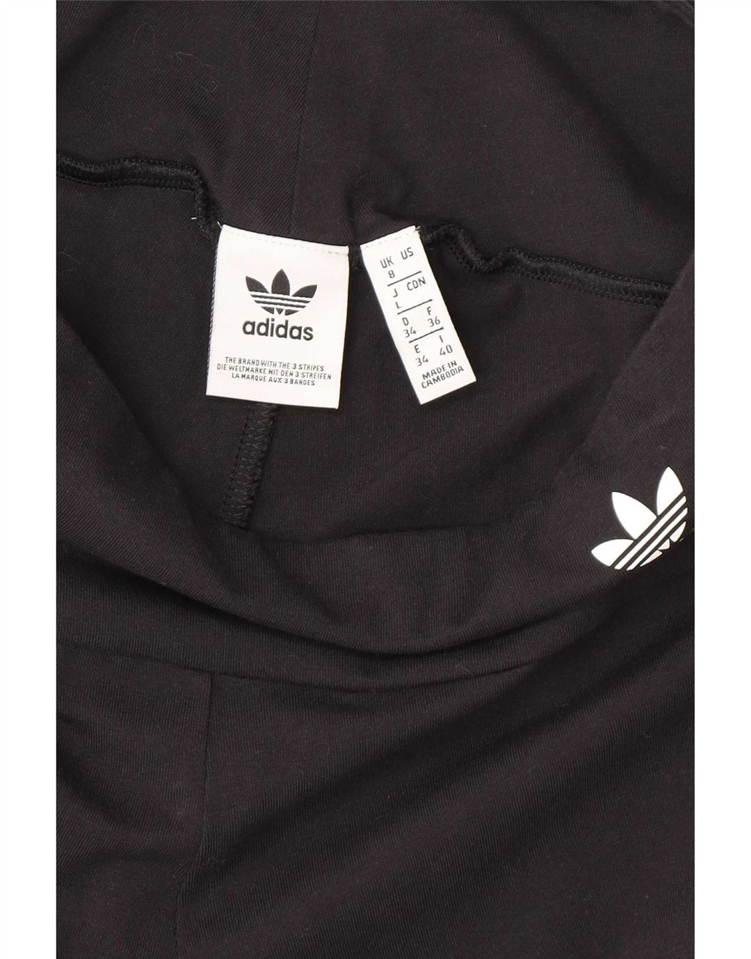 Женские леггинсы с рисунком Adidas UK 8, маленькие черные хлопковые