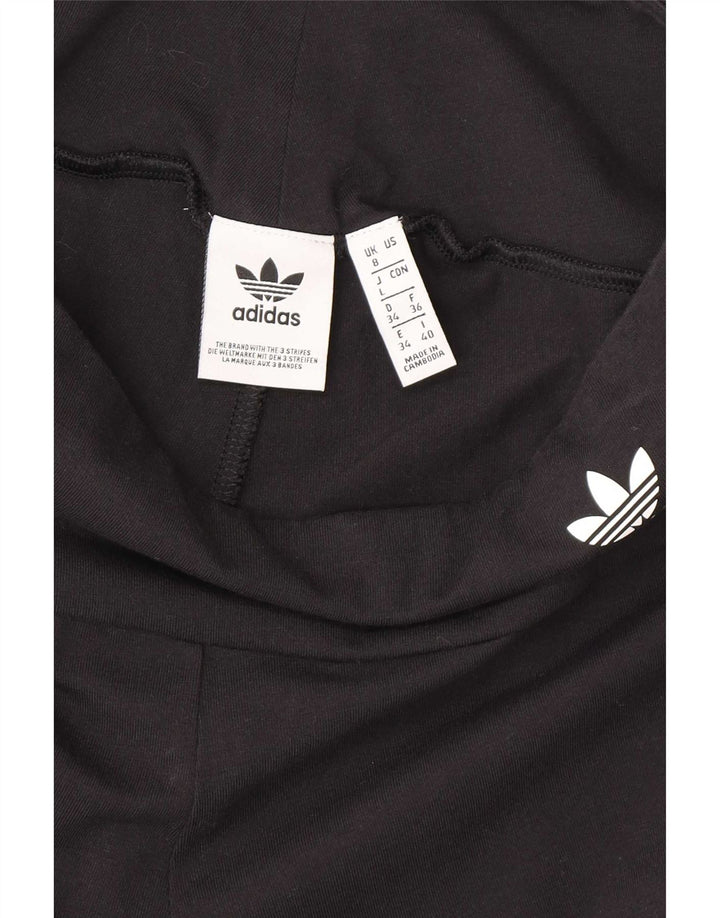 Женские леггинсы с рисунком Adidas UK 8, маленькие черные хлопковые