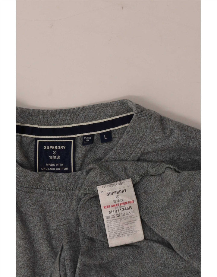 Мужская футболка Superdry, большой серый хлопок