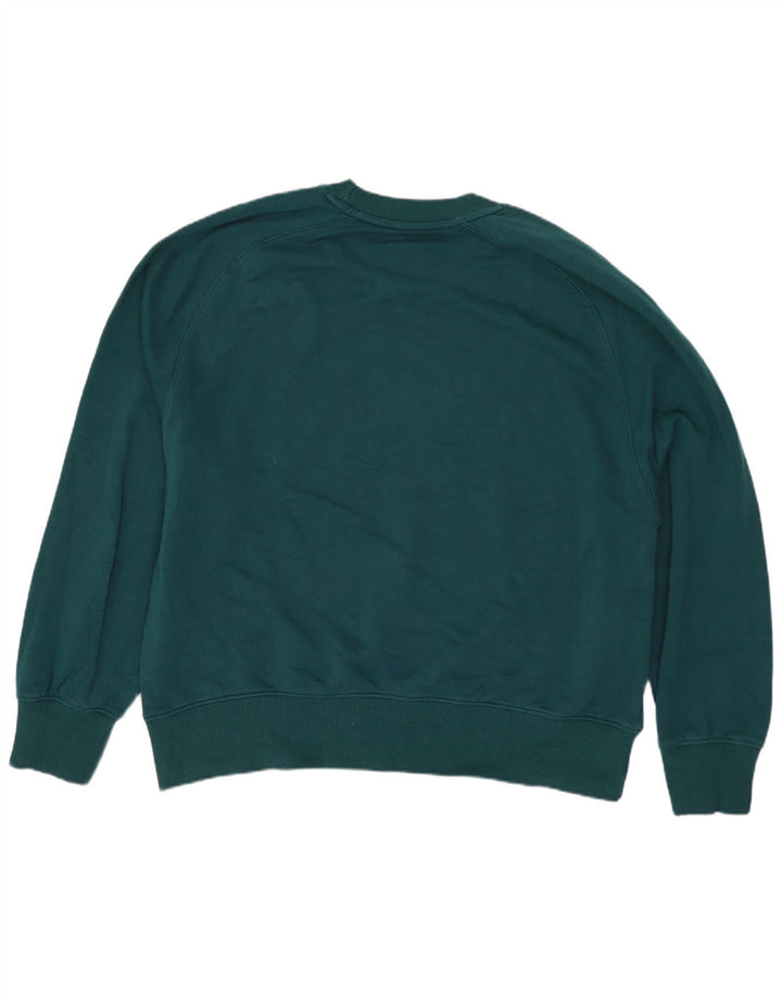 Женский джемпер оверсайз Zara UK 14, хлопковый средний зеленый цвет