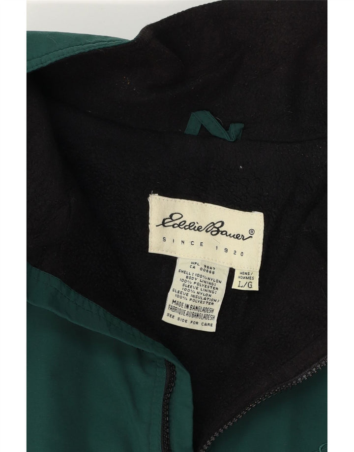 Мужская ветровка-бомбер Eddie Bauer UK 40, большая зеленая полиэстеровая куртка