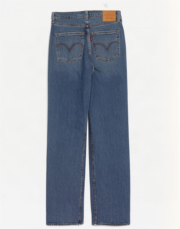 Женские прямые джинсы Levi's Ribcage с высокой посадкой W28 L32, синий хлопок