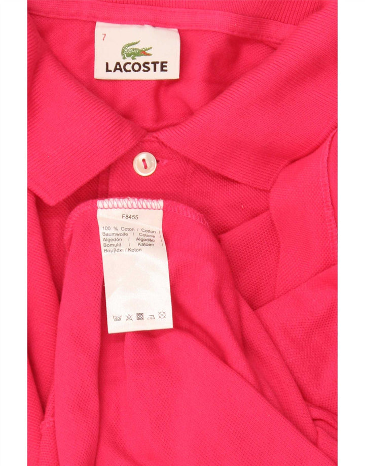 Мужская рубашка-поло Lacoste, размер 7, 2XL, розовый хлопок