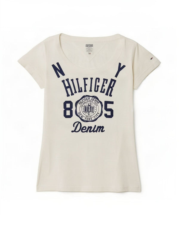 Женская футболка с рисунком Tommy Hilfiger Top UK 6 XS Белая