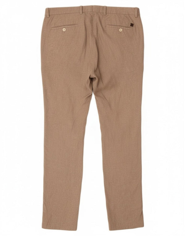 Мужские узкие костюмные брюки Massimo Dutti EU 44, большие W34 L33, бежевый хлопок