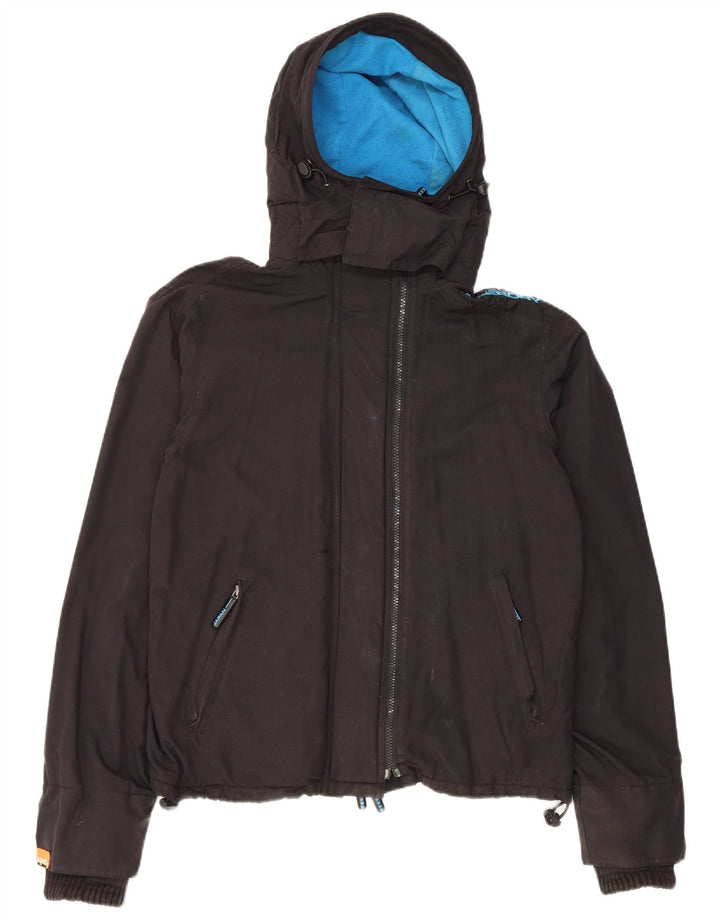Мужская ветровка с капюшоном Superdry с графическим рисунком UK 38, средний черный нейлон