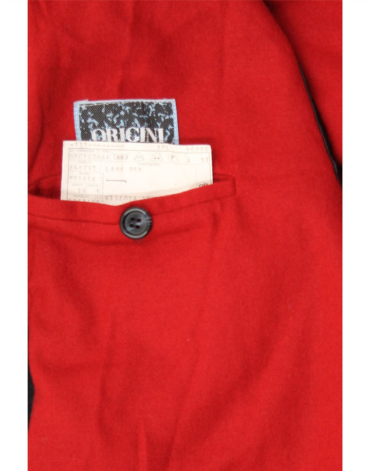 Винтажное мужское двубортное пальто стандартного кроя IT 46, маленькое темно-синее шерстяное пальто