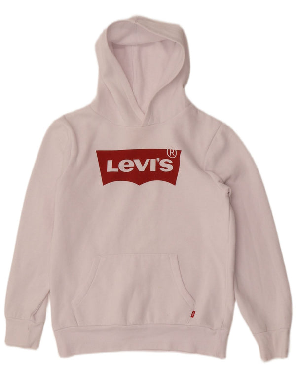 Джемпер с капюшоном Levi's для мальчиков, 12–13 лет, большой размер, белый хлопок, хлопок