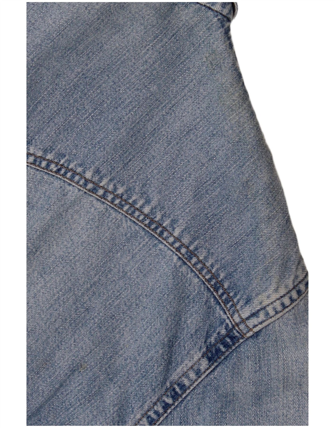 Рубашка женская джинсовая BENETTON UK 14, хлопок среднего синего цвета