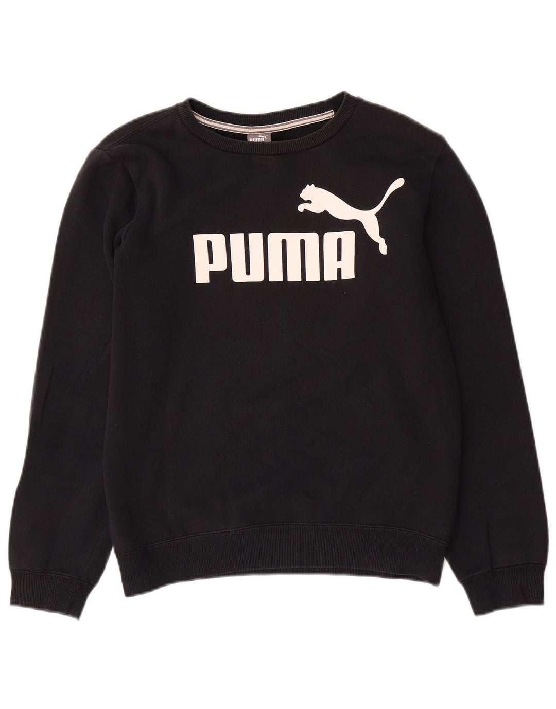 Толстовка с рисунком PUMA для девочек, 13-14 лет, черный хлопок