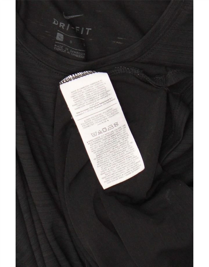 Женский топ Nike Dri Fit с длинным рукавом UK 16, большой полиэстер в черную полоску
