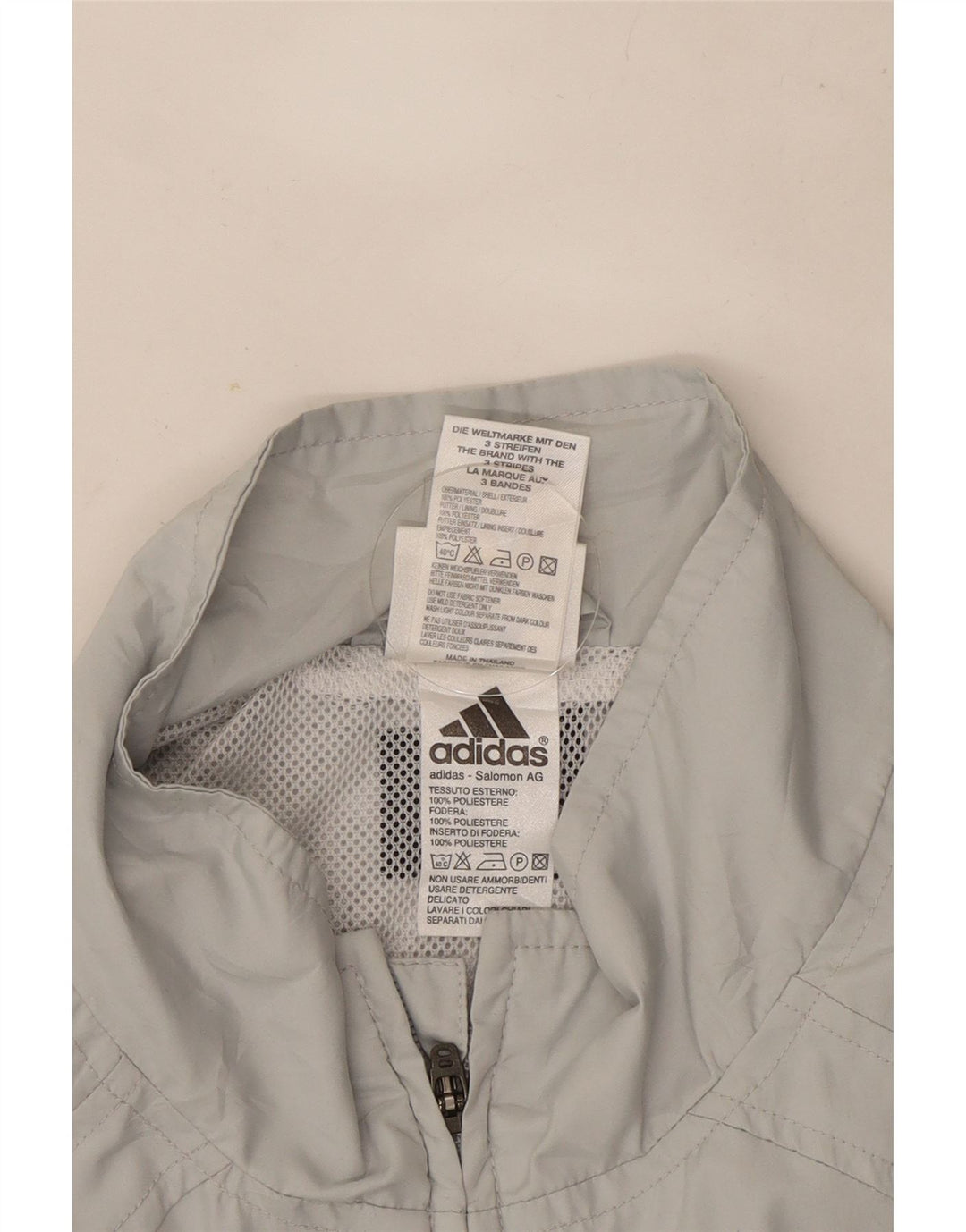Мужская спортивная куртка Adidas UK 40/42, средний серый цвет, полиэстер с цветными блоками