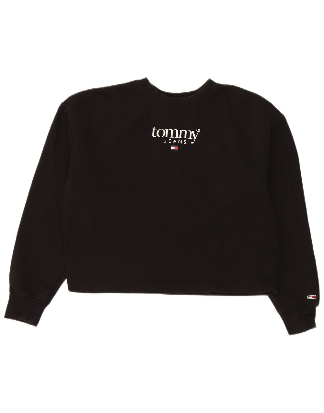 Женский свитер большого размера с рисунком Tommy Hilfiger UK 10, маленький черный