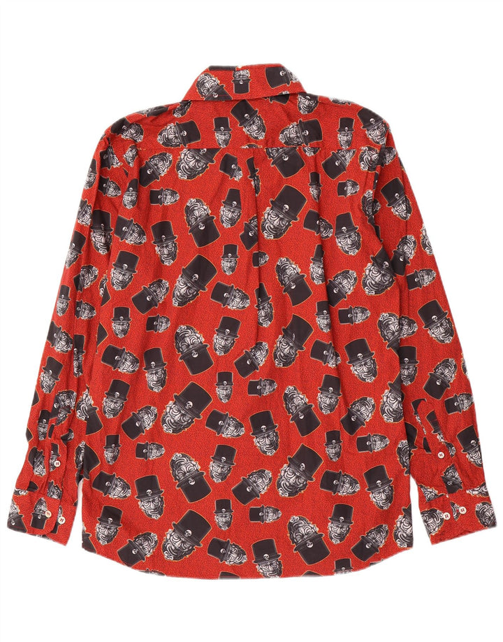 Мужская рубашка с рисунком WAXMAN BROTHERS, хлопковая, среднего красного цвета