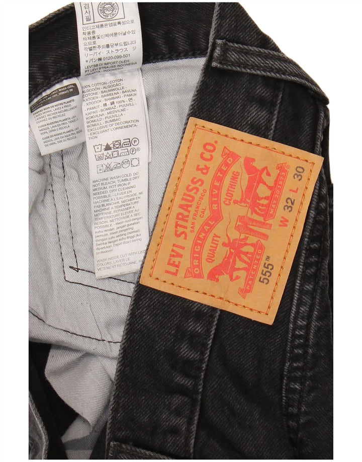 Мужские прямые джинсы Levi's 555 W32 L30, черный хлопок