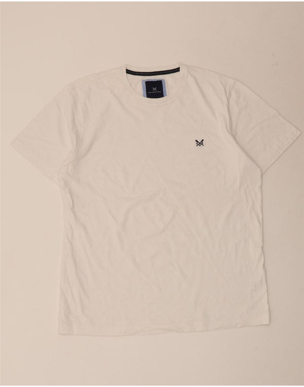 Crew Clothing Мужская футболка большого размера из хлопка белого цвета