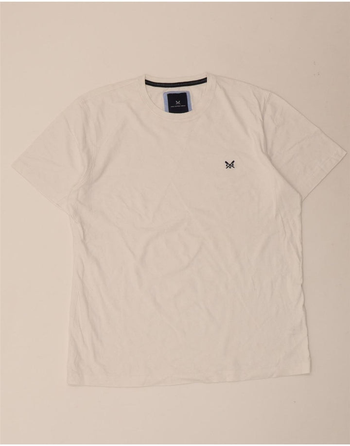 Crew Clothing Мужская футболка большого размера из хлопка белого цвета