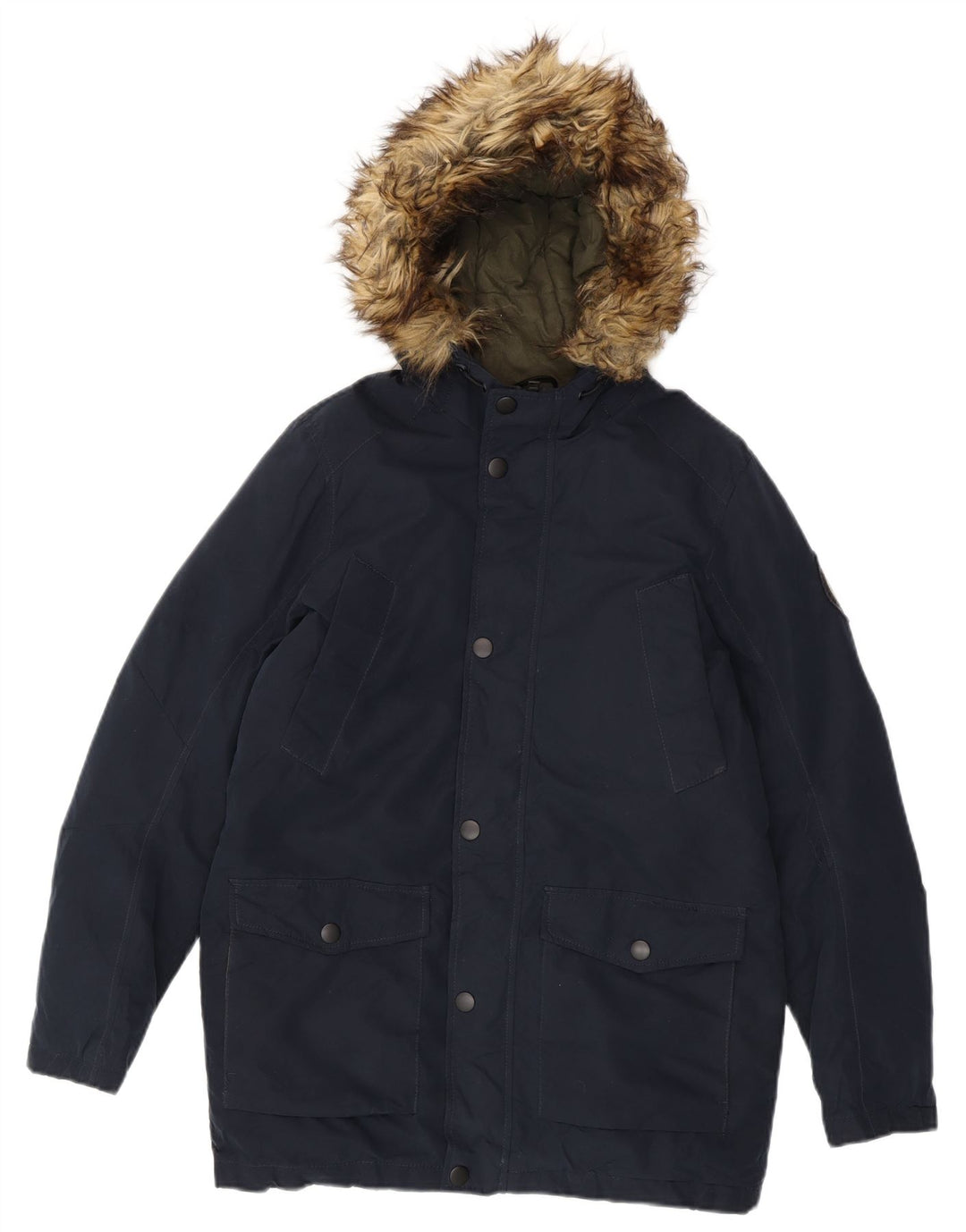 Куртка-парка Jack & Jones с капюшоном для мальчиков 13–14 лет, темно-синяя