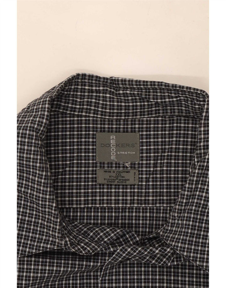 Мужская рубашка Dockers с коротким рукавом 2XL, черная клетка, хлопок