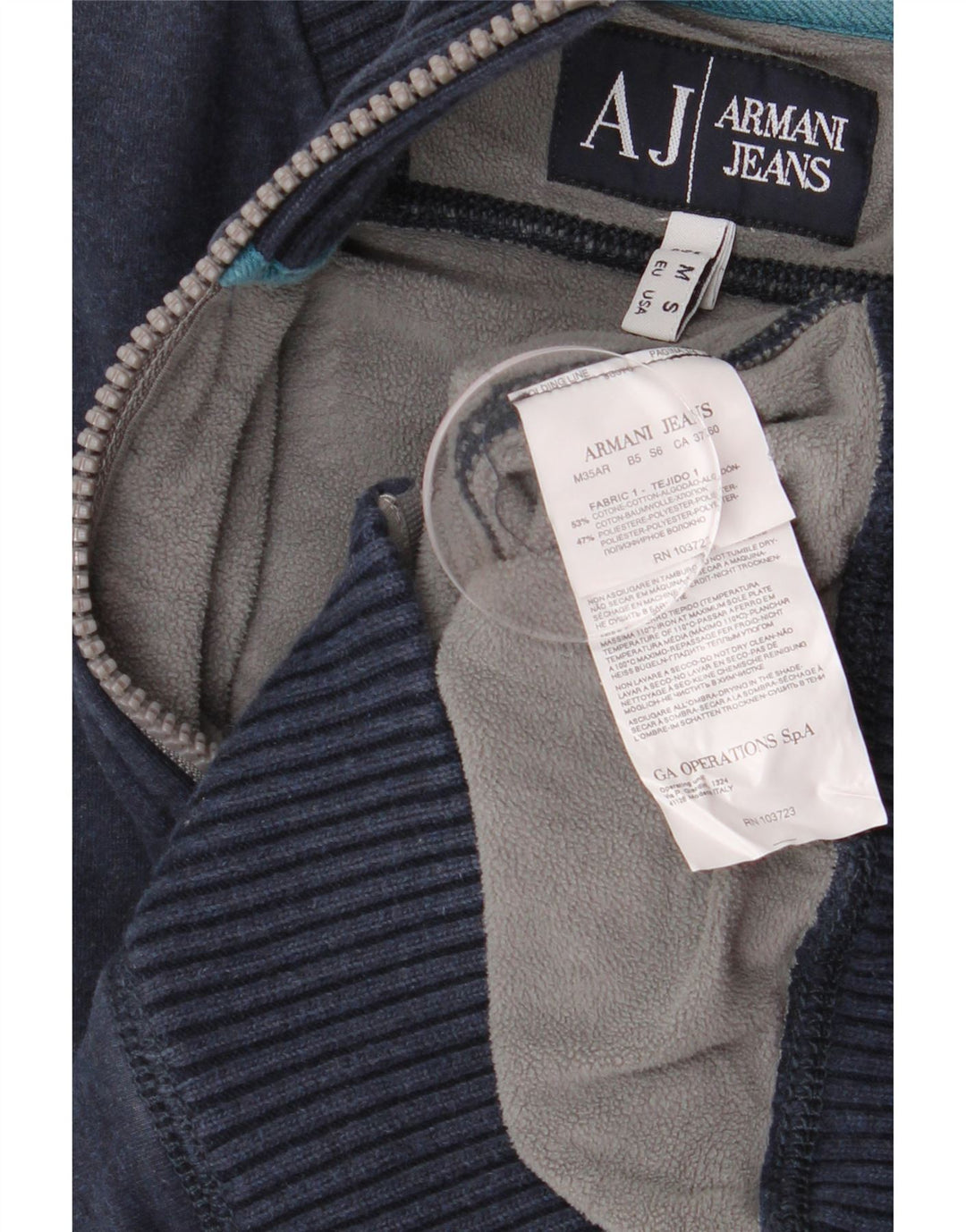 Armani Jeans Мужской спортивный костюм Верхняя куртка Среднего размера Темно-синий Хлопок