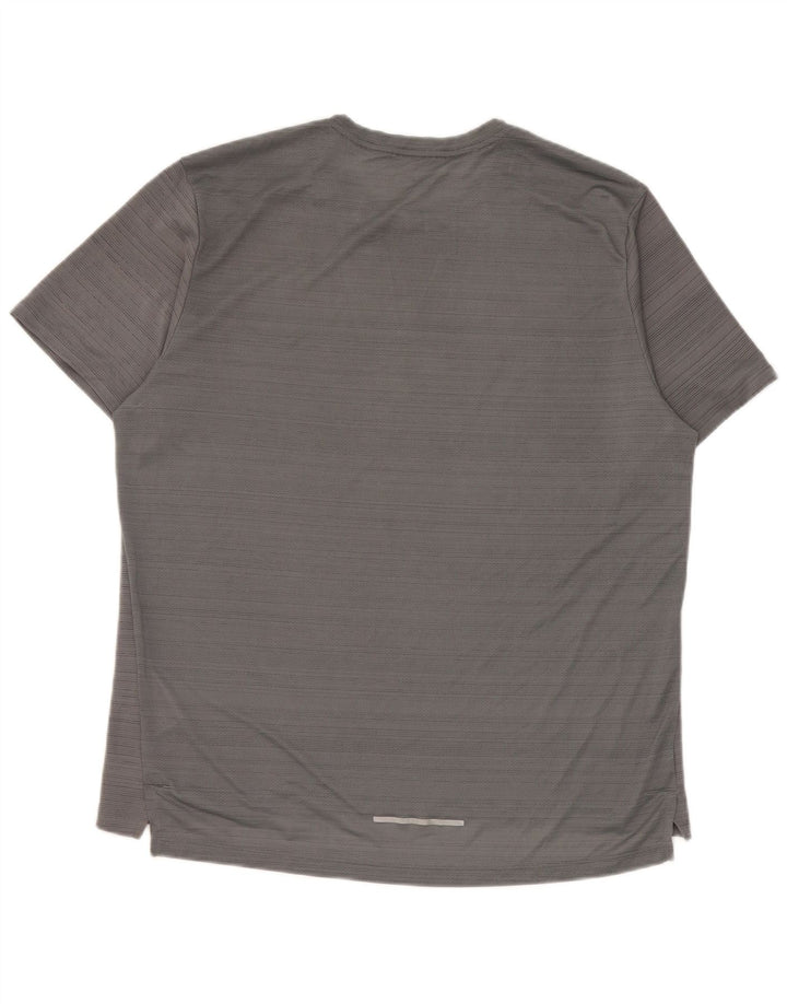 Мужская футболка Nike Dri Fit из полиэстера в тонкую полоску большого серого цвета