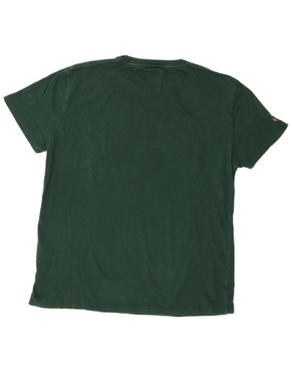 Superdry Mens Graphic T-Shirt Top XL Green Cotton