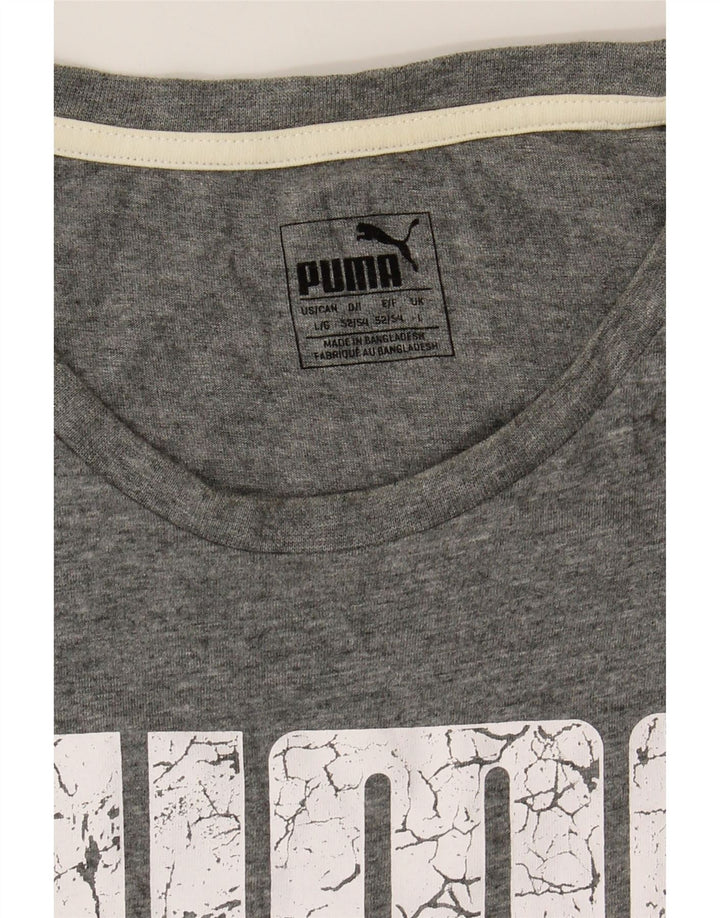 PUMA Mens Graphic T-Shirt Top Large Grey Cotton Vintage Puma and Second-Hand Puma from Messina Hembry 