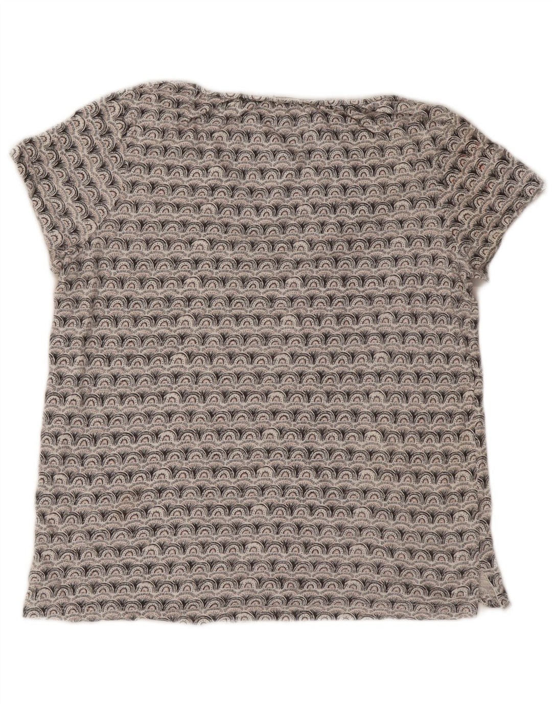 Женская футболка оверсайз с рисунком FAT FACE Top UK 10, маленький серый цвет с геометрическим рисунком