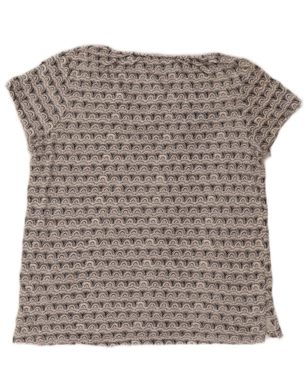 Женская футболка оверсайз с рисунком FAT FACE Top UK 10, маленький серый цвет с геометрическим рисунком