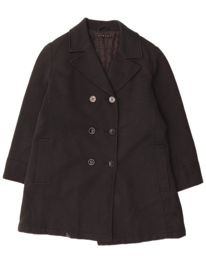 Женское двубортное пальто Sisley UK 14, средний черный