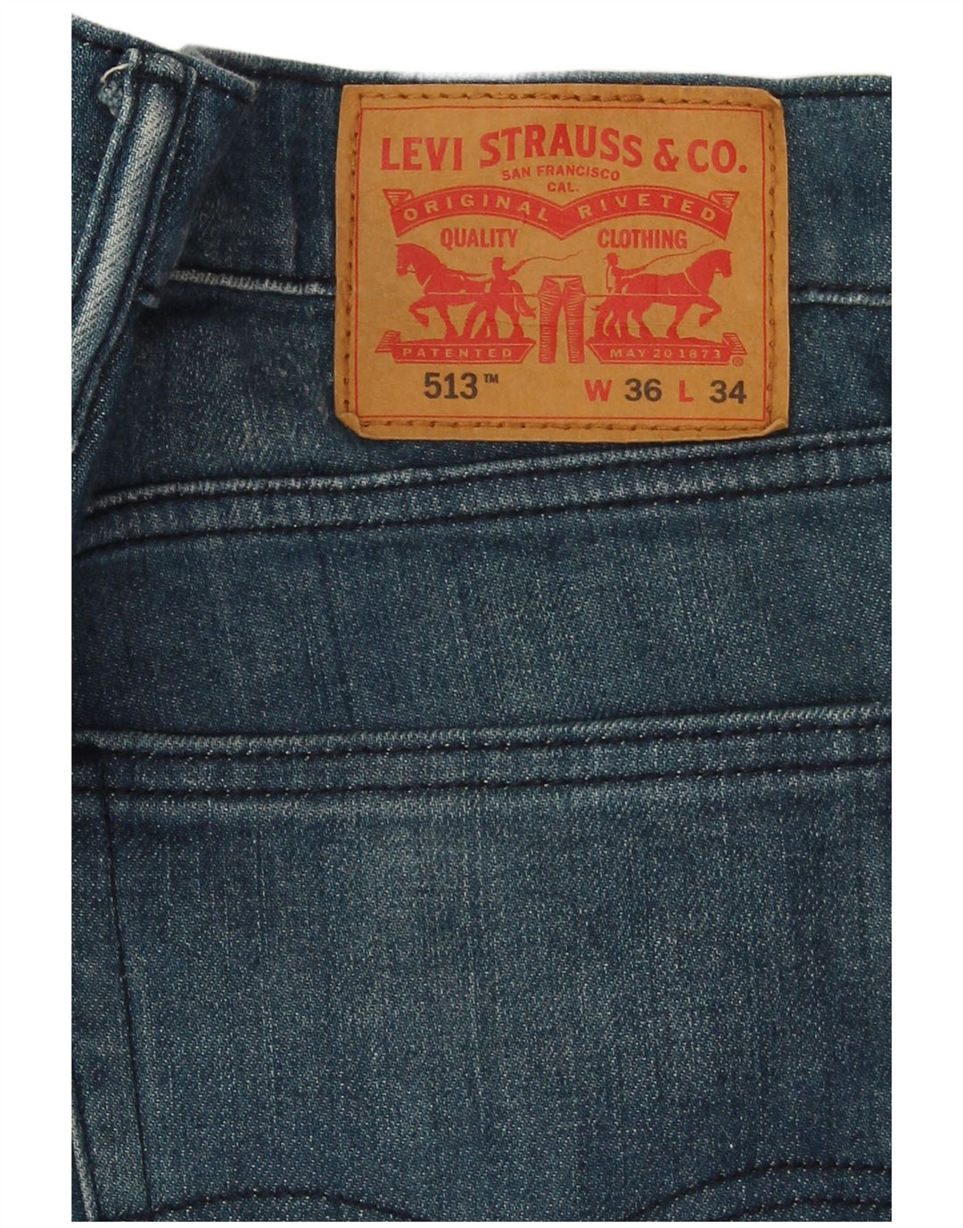 Мужские узкие прямые джинсы Levi's 513 W36 L28 синие, хлопок