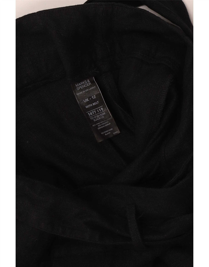 Женские повседневные шорты Marks & Spencer UK 12 Medium W32, черные льняные