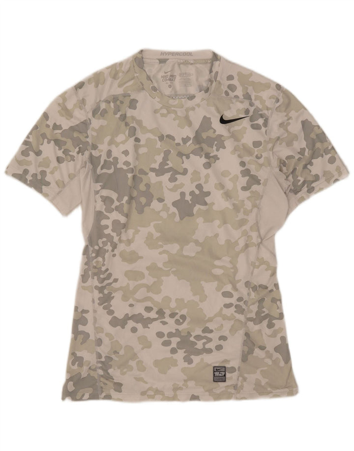 Мужская футболка Nike Dri Fit с графическим принтом, большой серый камуфляжный полиэстер